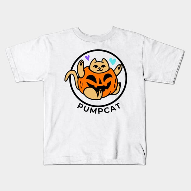 Pumpcat TShirt - Cat In Pumpkin Happy Kids T-Shirt by Magnus28